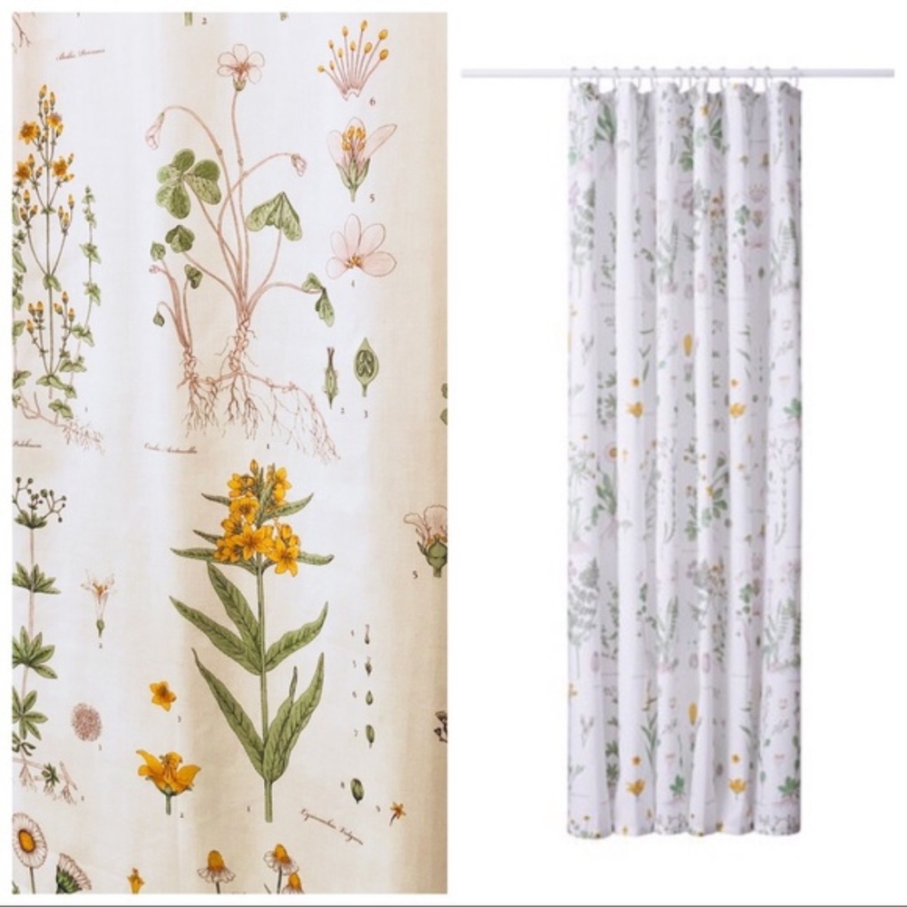 IKEA STRANDKRYPA Botanical Floral Shower Curtain